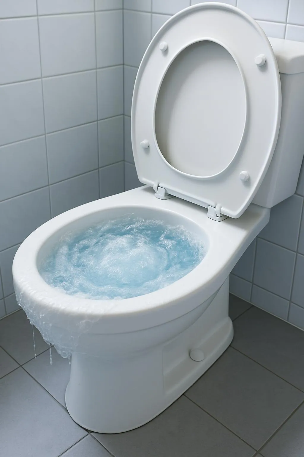 Água subindo no vaso sanitário